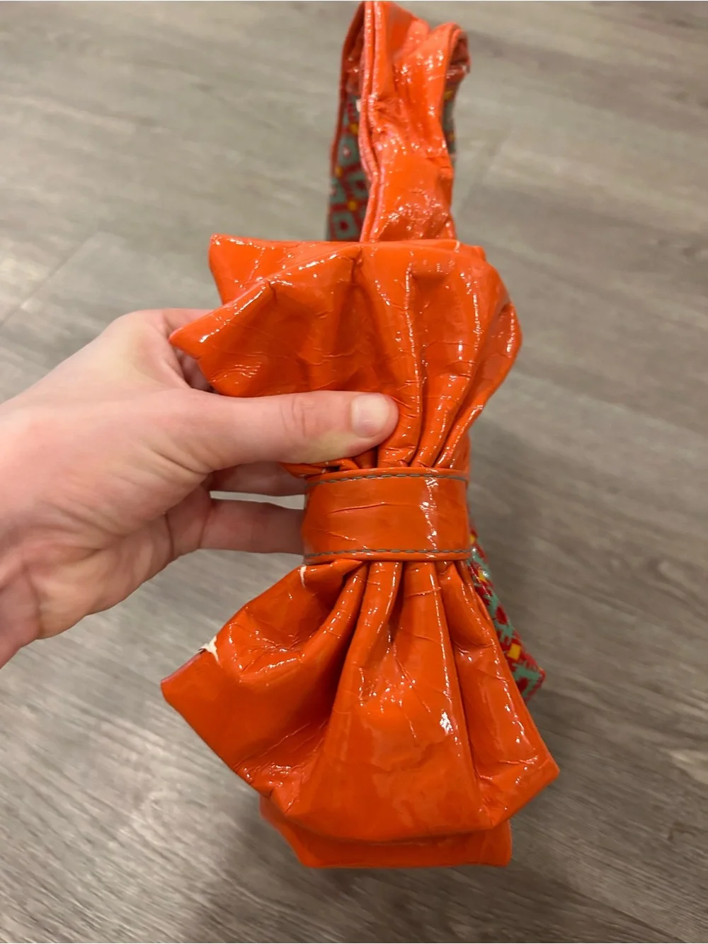 Vera Bradley Orange Patterned Women's Shoulder Bag with Bow Accent